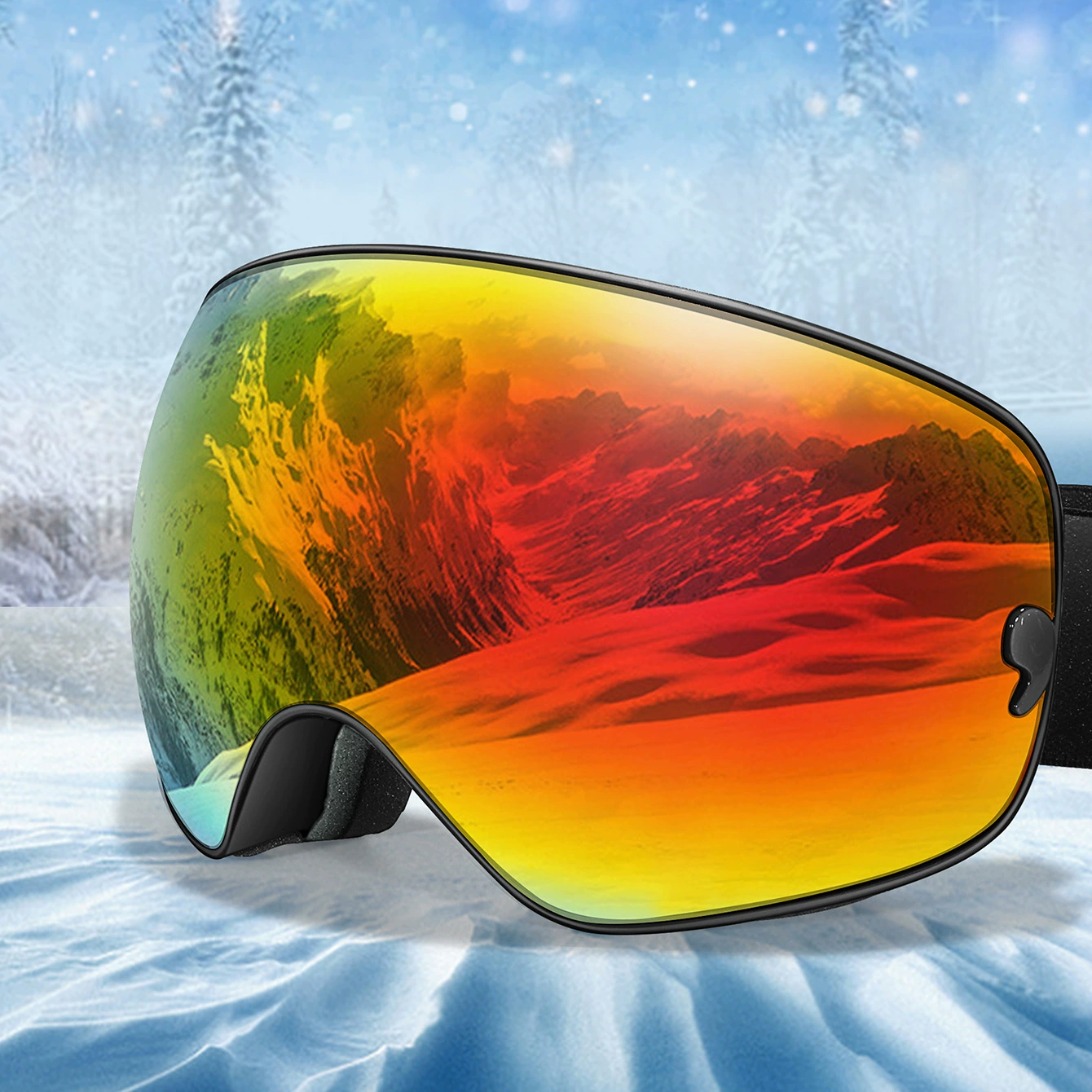 Внешняя торговля Трансграничные Горячие Горячие Горные Зеркало, Снегоход Зеркало, Двойная губка, Противотуманный UV400, TPU Рамка