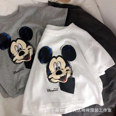 100% Cotton Summer Children's Half-Sleeve T-Shirt with Cute Cartoon Avatar for Boys and Girls