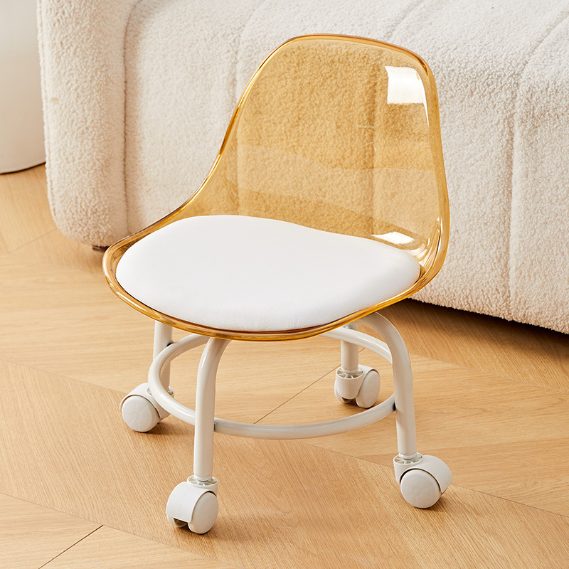 투명한 노란색 이중층 금속 높은 강철 프레임 흰색 플라스틱 바퀴