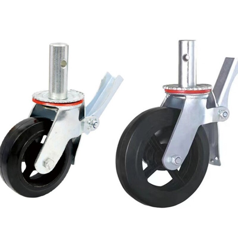 6inch 8inch 耐荷重ユニバーサルホイール、スキャットルキャスター、移動式足場ホイール、ブレーキ付きユニバーサルゴムホイール、耐荷重ローラー|undefined