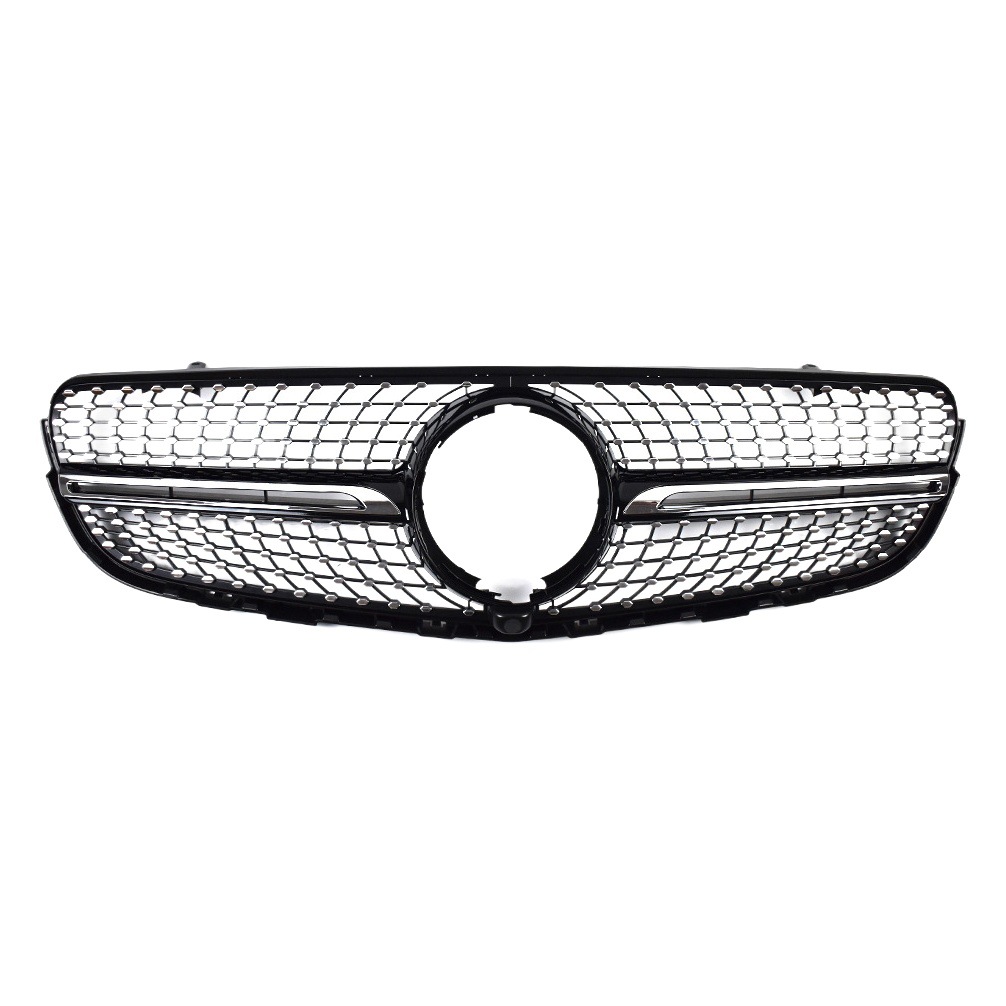 Suitable for Mercedes-Benz Glc 2016-2019 X253 Modified Center Grille Gt Vertical Strip Gypsophila Front Bumper Grille