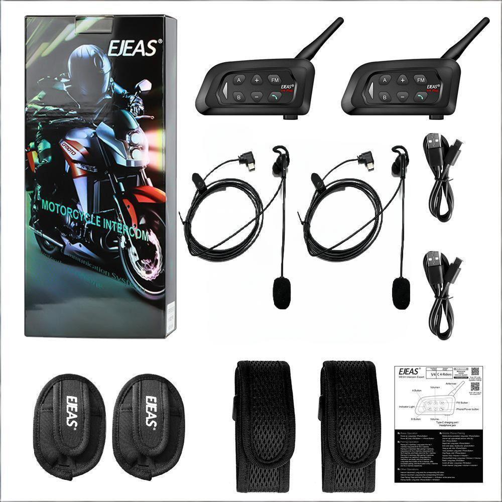 Ejeas Neutral Earphones V4Cplus Football Referee Intercom Headset 4-Person Intercom Referee Intercom Set 3-4 Set