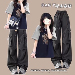 中学生夏服2025新作スーツ女子カレッジ風半袖オーバーオールおしゃれ着用高校一式セット