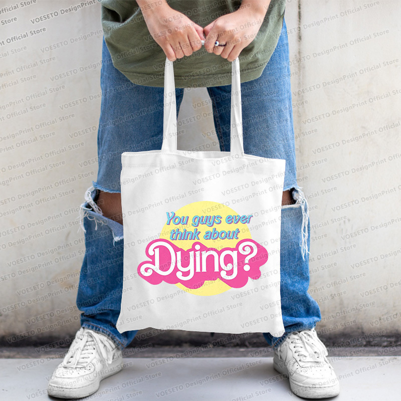 Barbie impreso bolsa de lona bolsa de hombro plegable bolsa estudiante bolso de moda bolso de compras transfronterizo comercio exterior