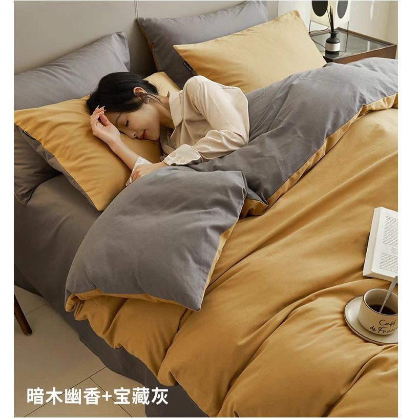 Cama de algodón de cuatro piezas, algodón puro 2025, nueva colcha de cama, cama de dormitorio, ropa de cama de tres piezas