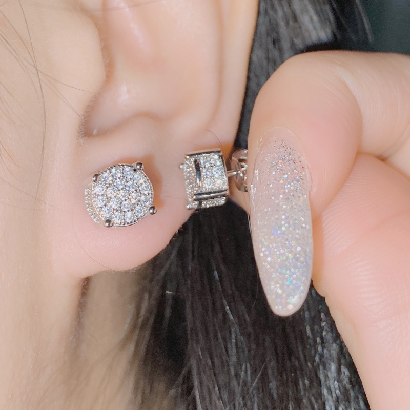 Heart Shape Pattern Women'S Gender 1 Pair Lady Heart Shape Copper Inlay Zircon Ear Studs