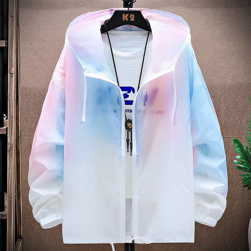 Gradient Color Sun Protection Clothes for Men and Women, Summer Trendy Brand Ins, Light and Breathable Outdoor Fishing Skin Windbreaker