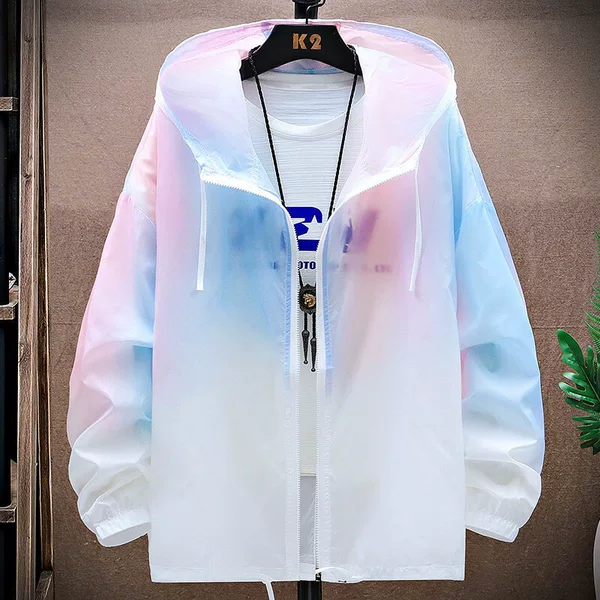 Gradient Color Sun Protection Clothes for Men and Women, Summer Trendy Brand Ins, Light and Breathable Outdoor Fishing Skin Windbreaker