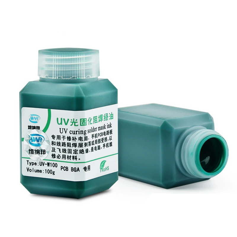 Weinabon УФ-отверждаемая зеленая масляная печатная плата, паяльная маска, зеленая масляная изоляционная защитная краска, бутылка с УФ-светом, 100 г