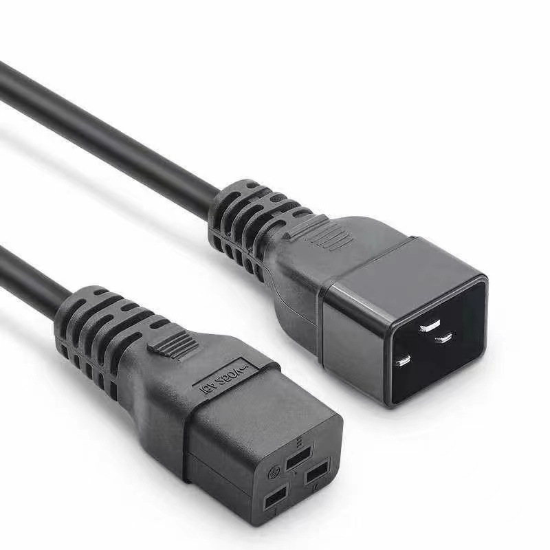 C19转C20插头线 16A横孔品字尾公母电源插头 0.75/1/1.5平电源线