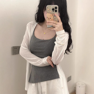 Yifantai Spring and Summer New Suspender Cardigan Combination Is Lazy, Casual and Versatile ~ Gentle and Intellectual Style Top Combination