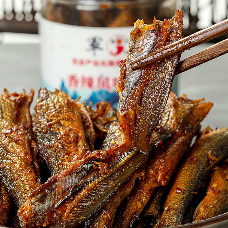 湖南特色军杰香辣豆豉手撕鱼288g罐装鱼仔鱼块香辣味厂家批发代发