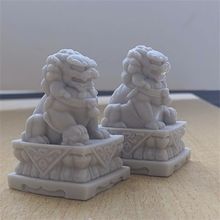 石雕小石狮子摆件一对镇宅门口看门石头家用庭院仿汉白玉青石雕刻
