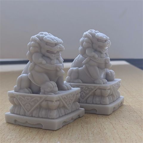 石雕小石狮子摆件一对镇宅门口看门石头家用庭院仿汉白玉青石雕刻