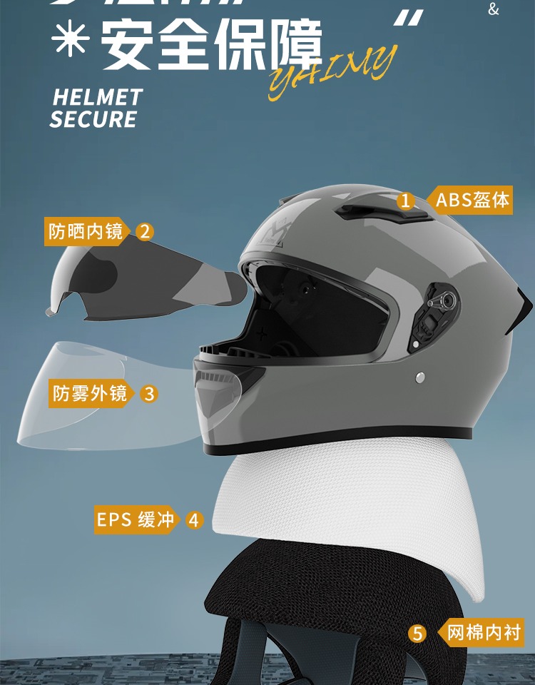 Electric Motorcycle Helmet Winter Warm Full Helmet