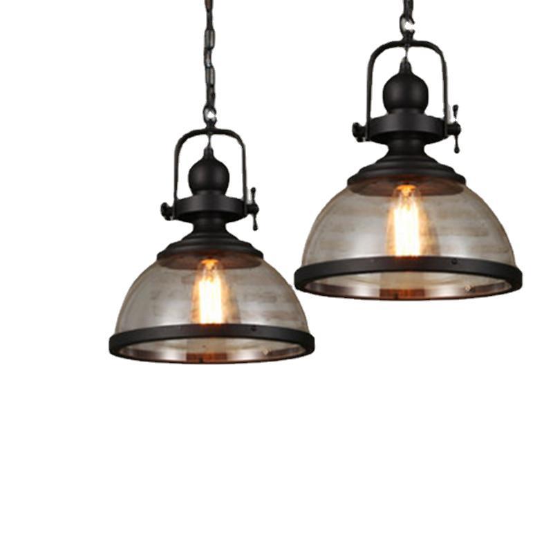 Loft retro estilo industrial araña sola cabeza restaurante bar araña cafetería bar lámpara de cristal Fuente de la fábrica