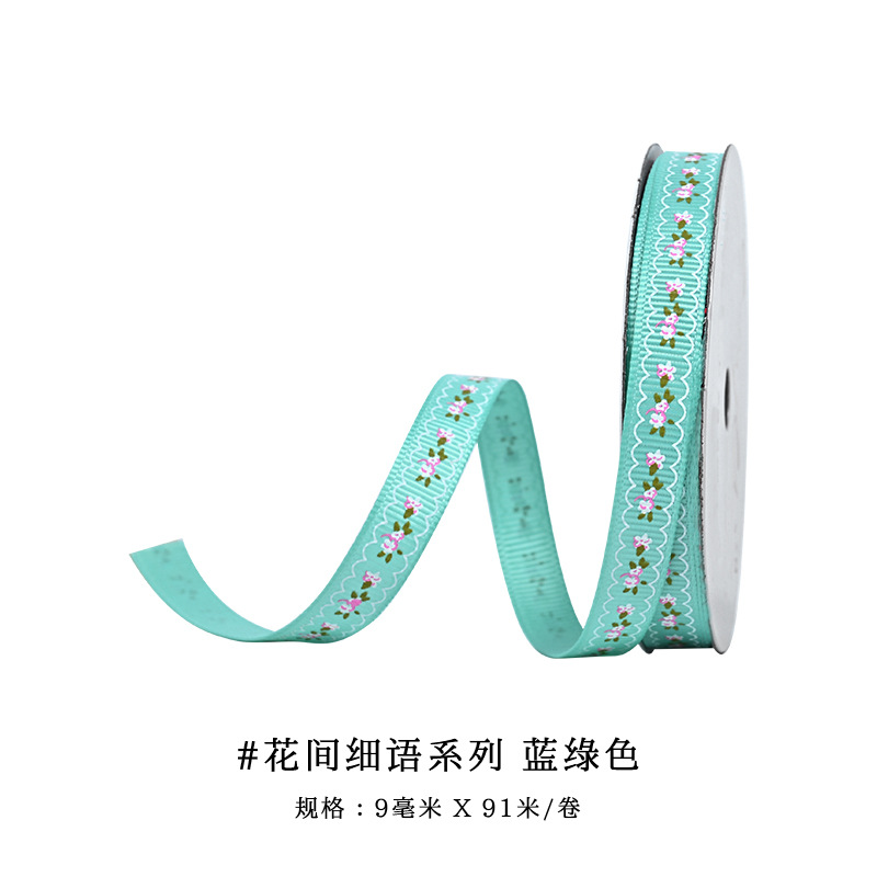 Cinta acanalada al por mayor de Yao Ming con estampado, accesorios para el cabello, decoraciones para lazos, materiales DIY, cinta floral hecha a mano