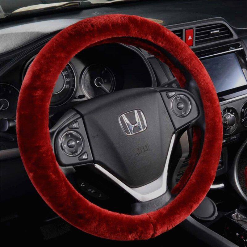 All-Season Winter Short Plush Car Steering Wheel Cover, Trendy Brand, Non-Shedding, Non-Slip, Warm Handle Cover