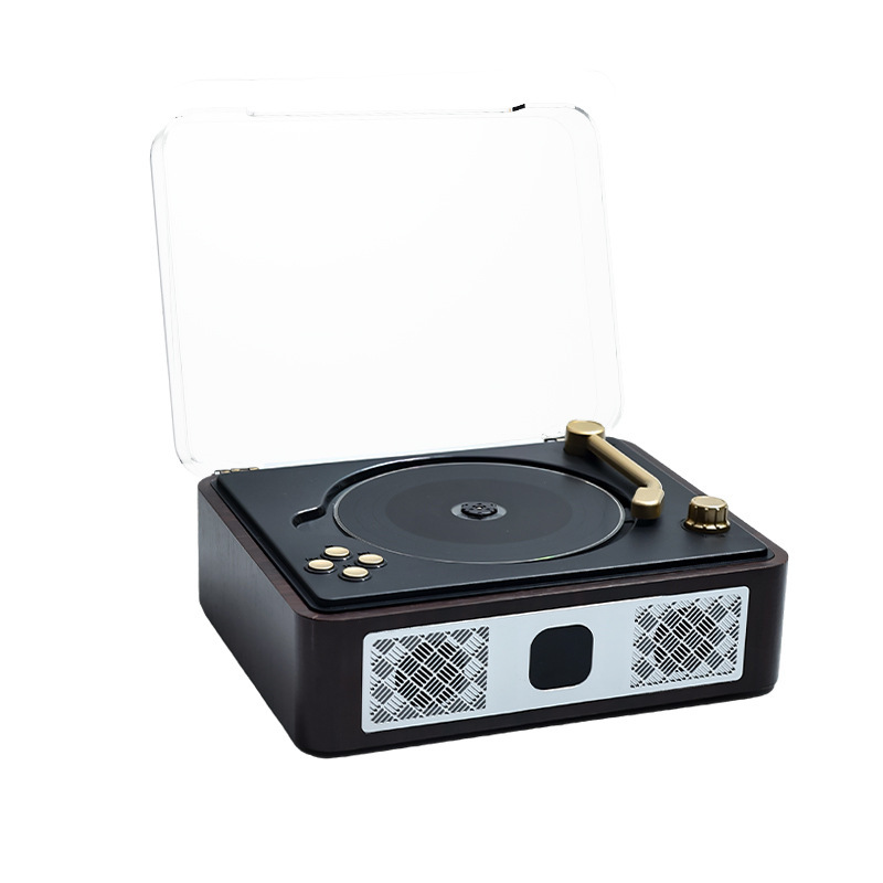 レトロCDレコードプレーヤーBluetoothスピーカー音楽アルバムプレーヤーオーディオディスクポータブル誕生日プレゼント|undefined