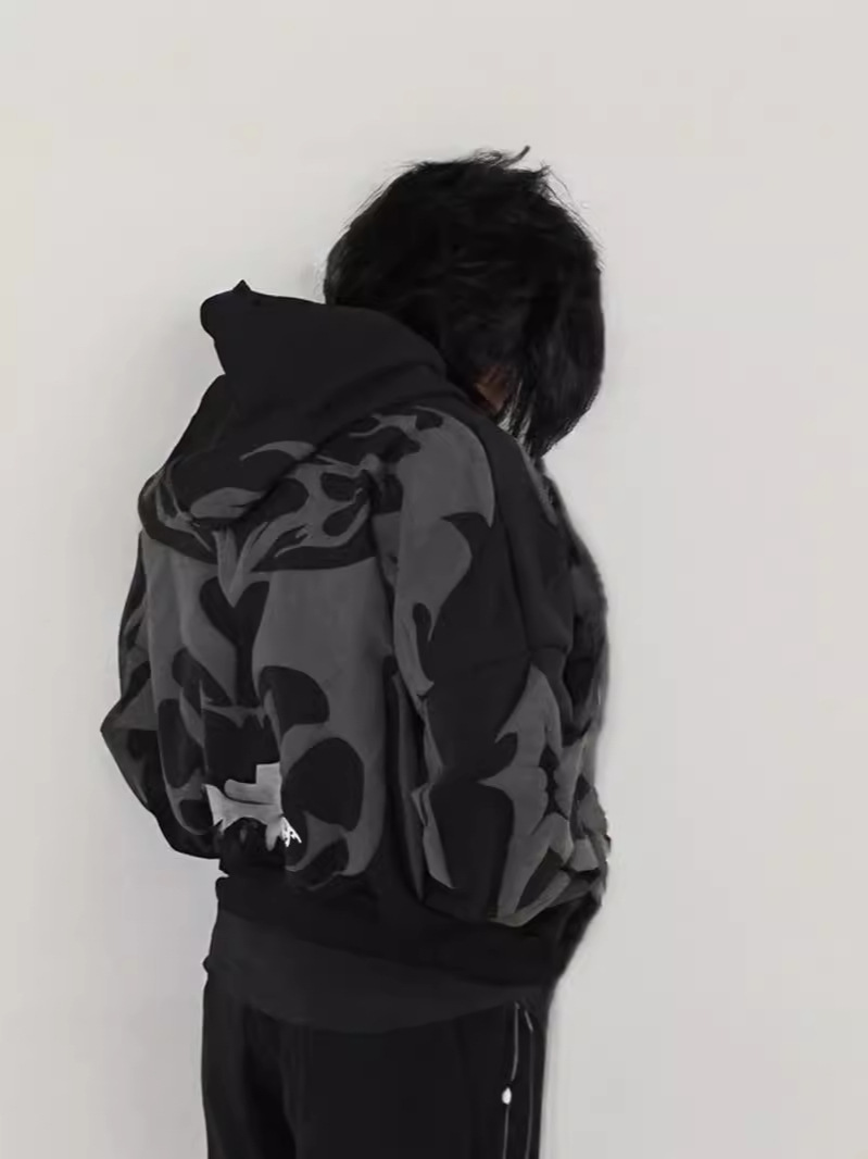 Goth Y2k Kapuzenpullover Mit Reißverschluss Für Damen Und Herren_voghion.com