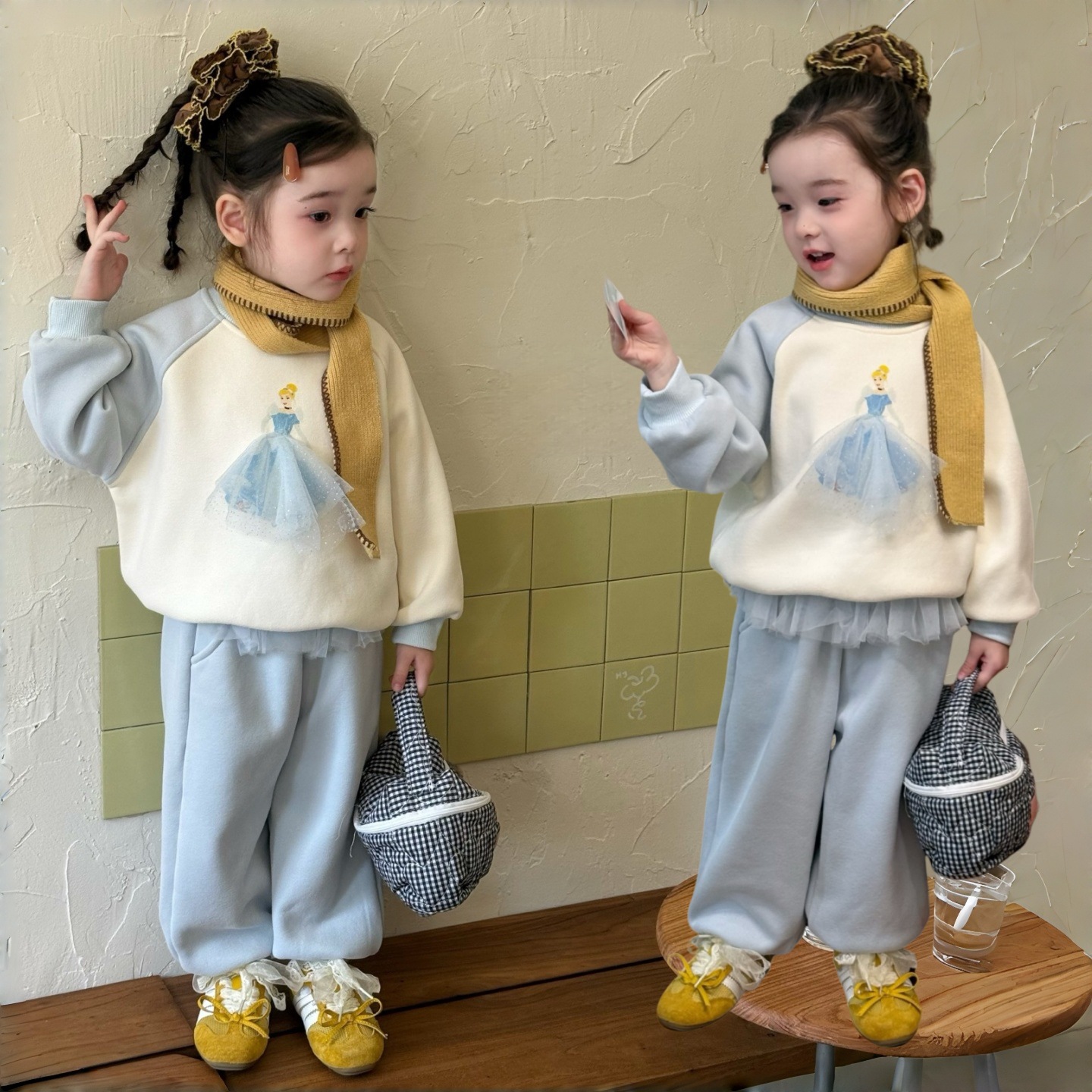 2026 Late Autumn New Children's Sweatshirt Set Sports Casual Cartoon Sweatshirt and Sweatpants Two-Piece Set for Boys and Girls