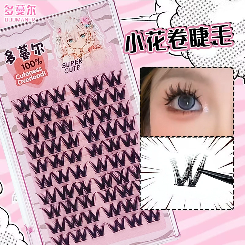 Dense false eyelashes flower-shaped, comics, European style