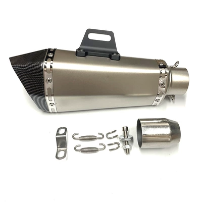 Motorcycle Sports Bikes Are Suitable for Modified Exhaust Pipes for Kawasaki Zx6R10Rz900Z800 and Yamaha R3R25R6 (Exhaust pipe) - a-titanium-body-imitation-carbon-head