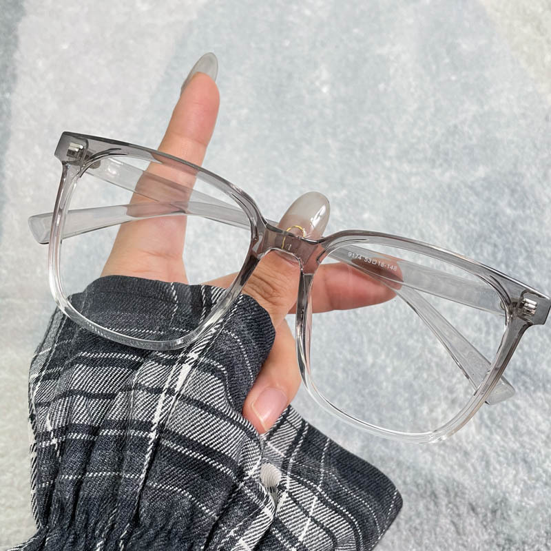 文艺眼镜框时尚渐变灰色透明防蓝光眼镜TR90平光镜女眼镜架配近视