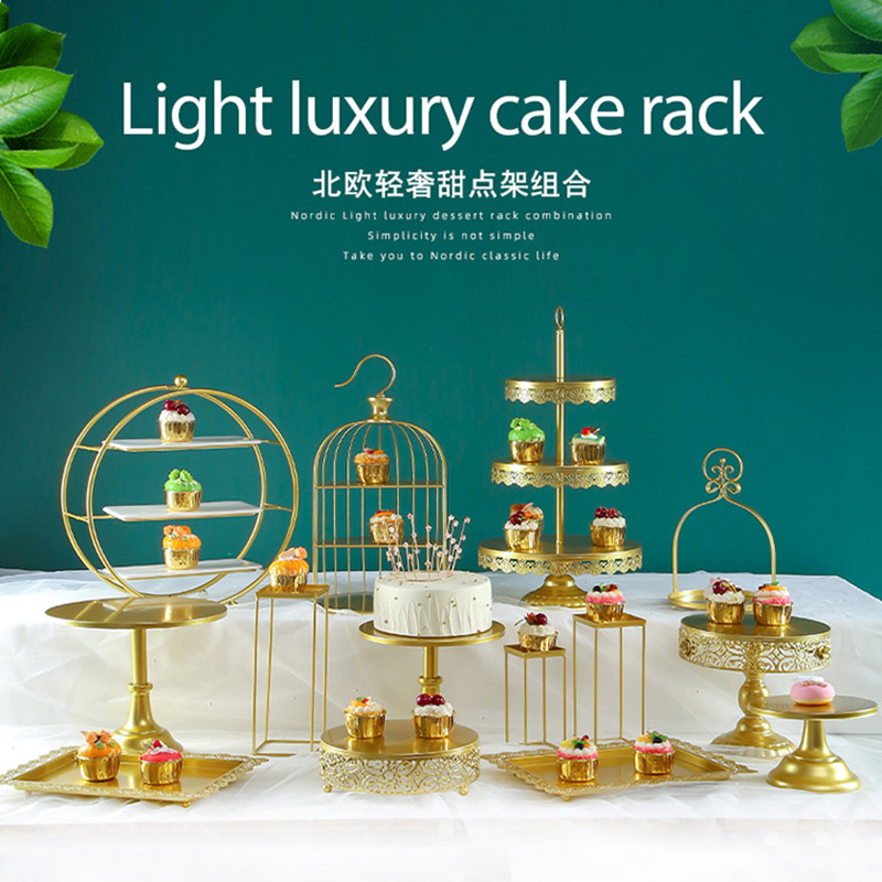 Dessert Display rack Cake Decoration Afternoon Coffee Break A snack Tray Shelf Cakes and Pastries Wobble Buffet Swing sets Package