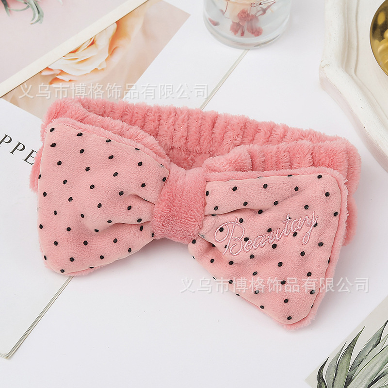 INS moda estilo coreano lavado de cara banda de pelo de felpa linda chica arco diadema maquillaje headwear suministro