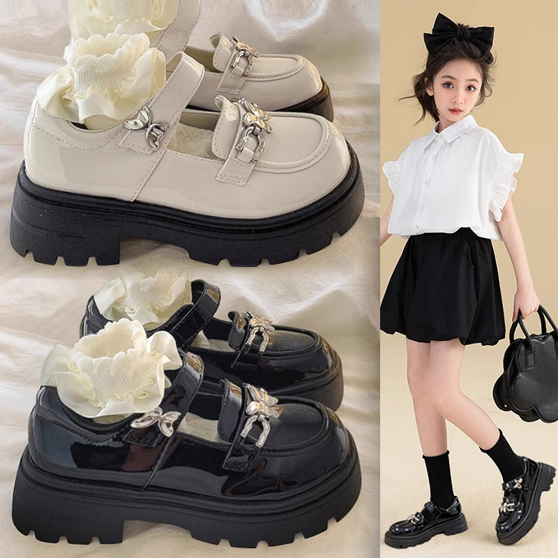 Girls' Leather Shoes 2026 Spring and Autumn New Style Children's Black Dance Shoes for Older Children British Style Princess Shoes Single Shoes