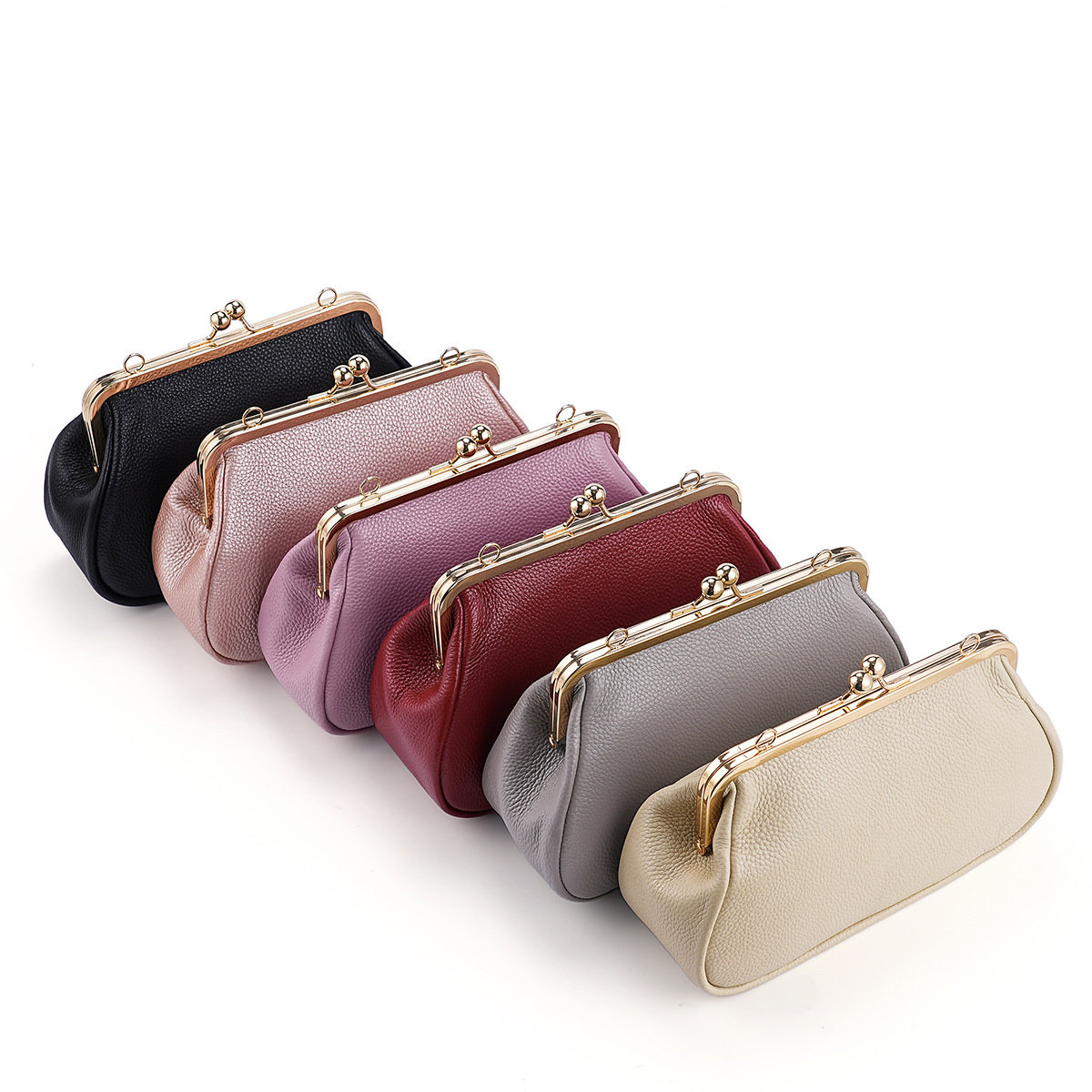 新款女士腋下包小众法棍个性口金包单肩斜挎包气质复古真皮女包包 - Thumbnail 3