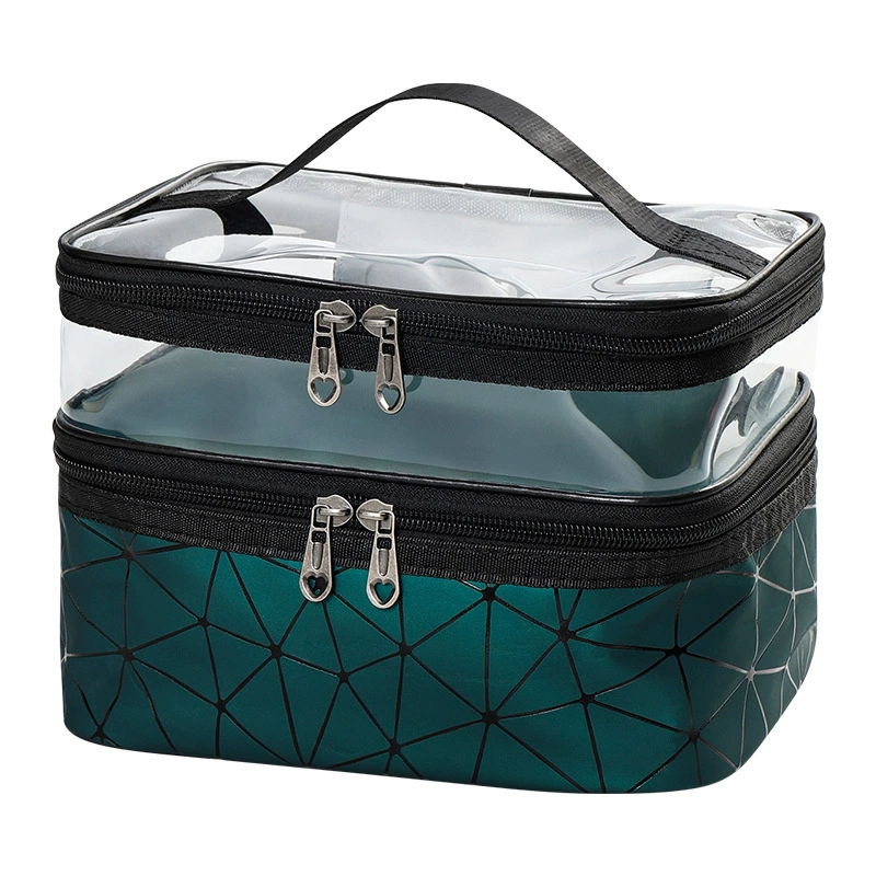 Handheld cosmetic bag, capacious purse, storage bag for traveling