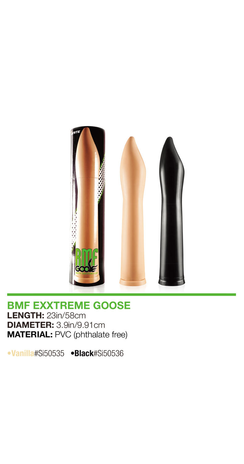 Extra-Large PVC Anal Plug Dildo, 37.5 cm Black-Brown, Suction-Friendly Base — detail image 1
