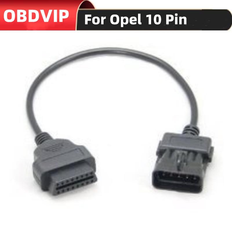 适用于欧宝 10Pin转16Pin汽车OBD2小汽车转换线 For Opel 10 Pin