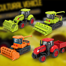 农夫收割机车模玩具儿童仿真拖拉机仿真模型摆件联合农用车运输车