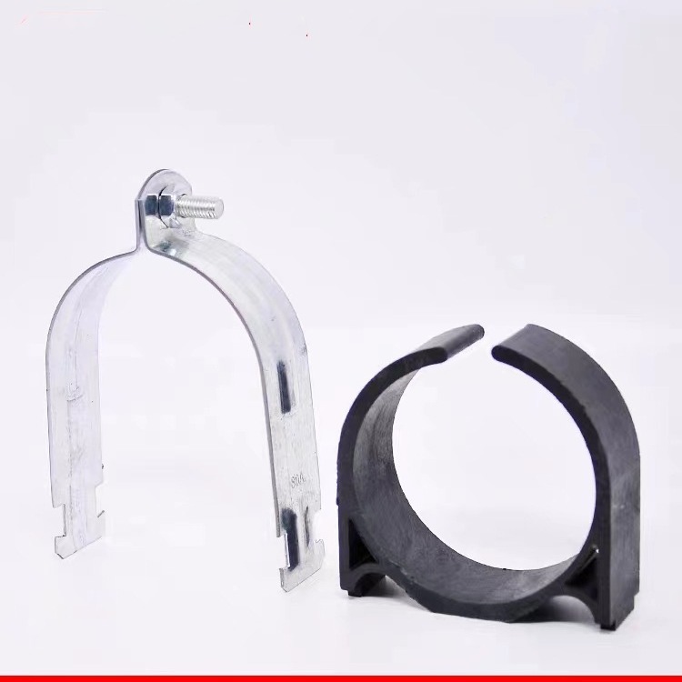 P型卡不锈钢橡胶绝缘护套管束抗震配件加厚防震垫P形管夹固定抱箍