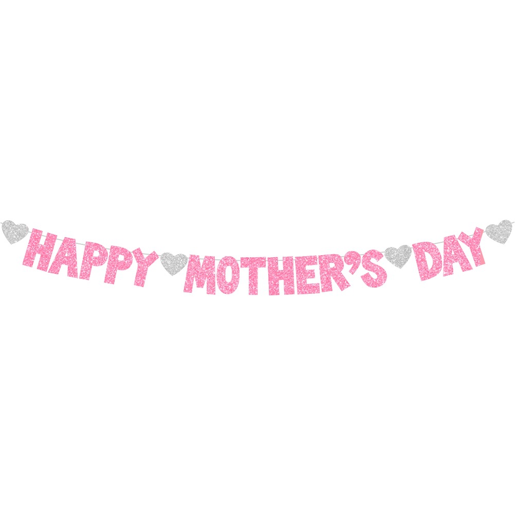 Día DE LA MADRE transfronterizo Feliz Día de la madre carta pull flag Glitter banner decoración pull flor decoración colgante