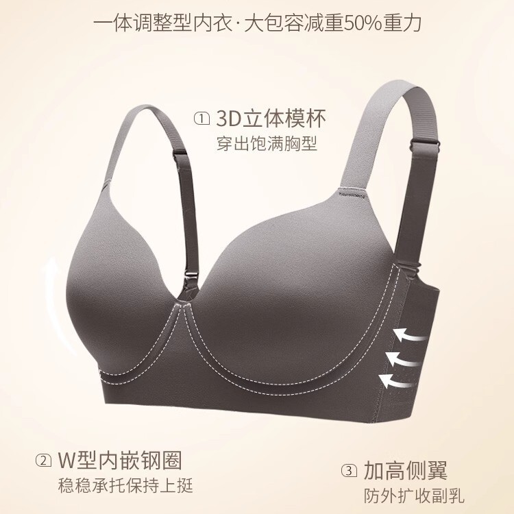 Large Breasts Appear Smaller Underwear for Women, Thin Breast Reduction, Slimming, Large Size Breast Reduction, Anti-Sagging, Seamless Bra