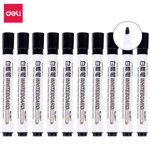 Reliable 6817 Erasable Whiteboard Markers Red Blue Black Water-based Whiteboard Markers Office Supplies