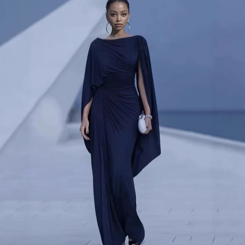 2026 Summer European and American Light Luxury Evening Dresses, Solid Color Elegant Slim-Fit Dresses, Cross-Border Wholesale 2026 Summer European and American Light Luxury Evening Dresses, Solid Color Elegant Slim-Fit Dresses, Cross-Border Wholesale