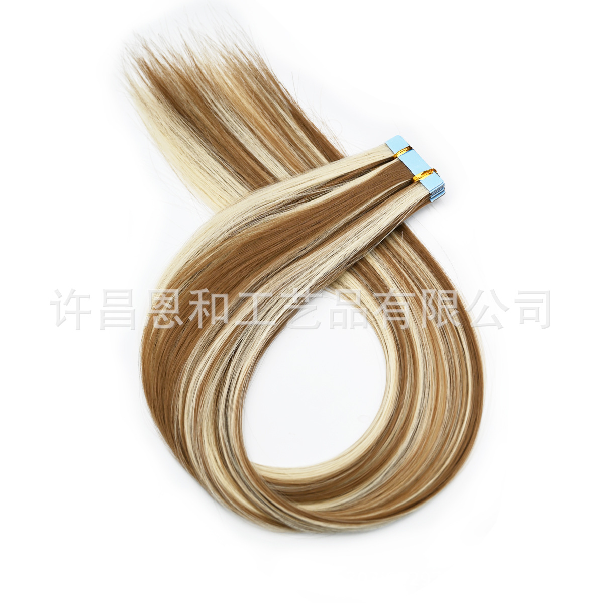 Película europea y americana pelucas blanco sin costuras Tape in hair cabello humano cabello azul adhesivo