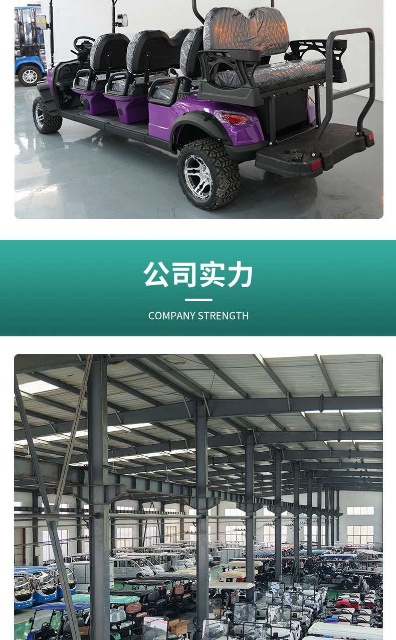 Electric golf cart for scenic areas, parks, and amusement parks, 8-seater electric sightseeing vehicle