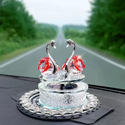 Car ornaments Holders Aromatherapy Decorations Gifts - solar-red-swan-clock-mat