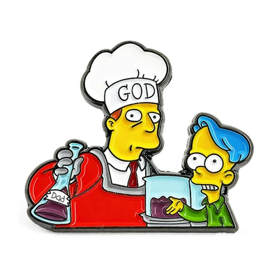 The Simpsons God Science Brooch Funny Cartoon Animation Metal Badge Pin Enamel Accessories (Yaxa sancaqları) - aa25-06-d04e-26-2-3