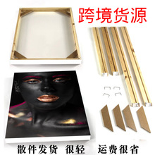 外贸热销DIY组装框内框画非洲黑金女人物挂画帆布画自己组装框条
