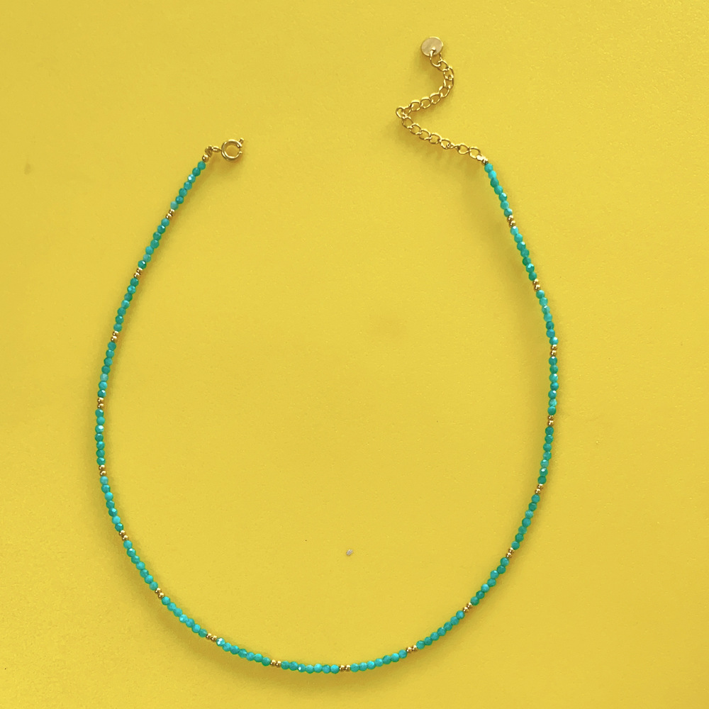 25g Weight Beads Pendant Material Necklace Classification Titanium Steel Chain Material 1 Piece Quantity Holiday, Daily Occasion Beaded, natural stone, Titanium Steel Material Geometric Pattern Women's Gender Beaded Design Simple Style Style Simple Style Geometric Beaded Natural Stone Titanium Steel Necklace In Bulk 7
