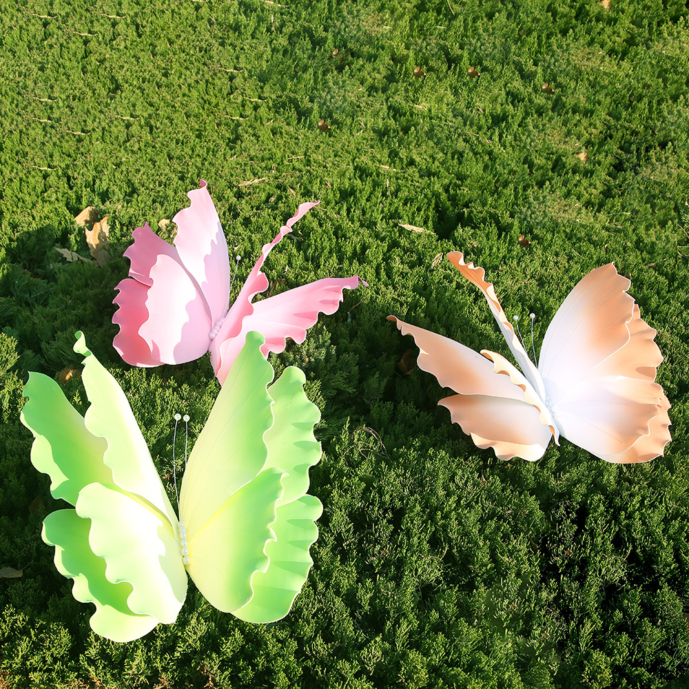 Simulación transfronteriza espuma gradiente mariposa colorido DIY estética props decoración boda diseño de escena al aire libre