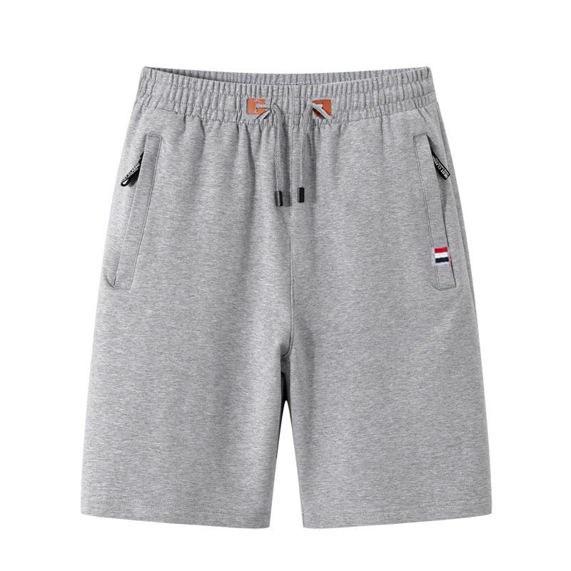 White-Gray American-Style Quick-Dry Sports Shorts for Men, Summer Running and Fitness Training Mid-Length Pants, Ice Silk Casual Five-Point Shorts