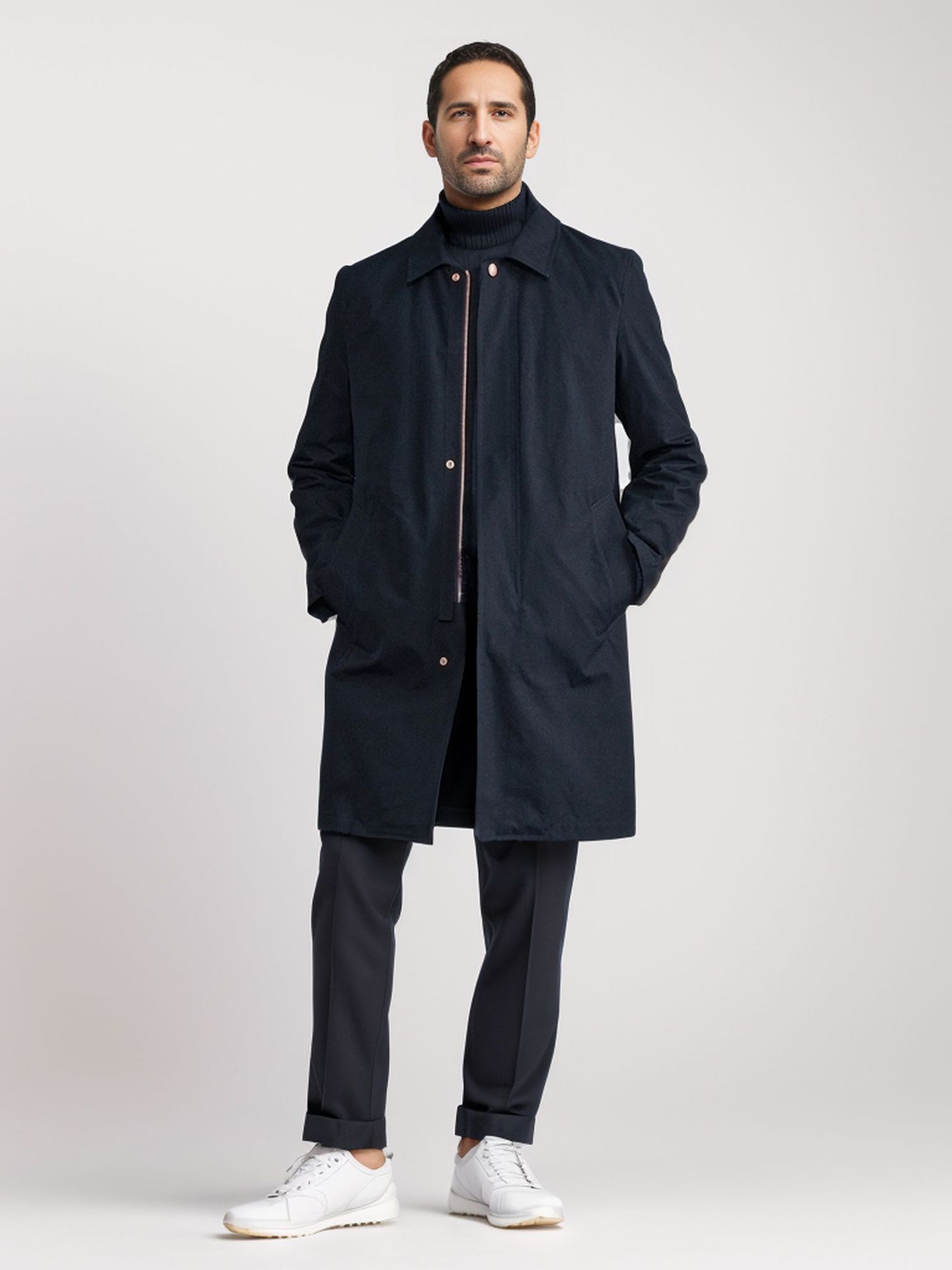 2024. aasta kevad- ja sügiskollektsiooni uus ühevärviline keskmise pikkusega tuulejope meeste lihtne pendelmantel_voghion.com